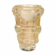Murano glass vase with applied linear design
